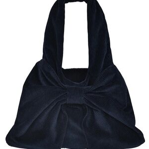 Elegant Navy Blue Corduroy Women's Bag